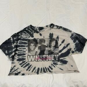 Whitney Houston Tie Dye Cropped T Shirt Size XL